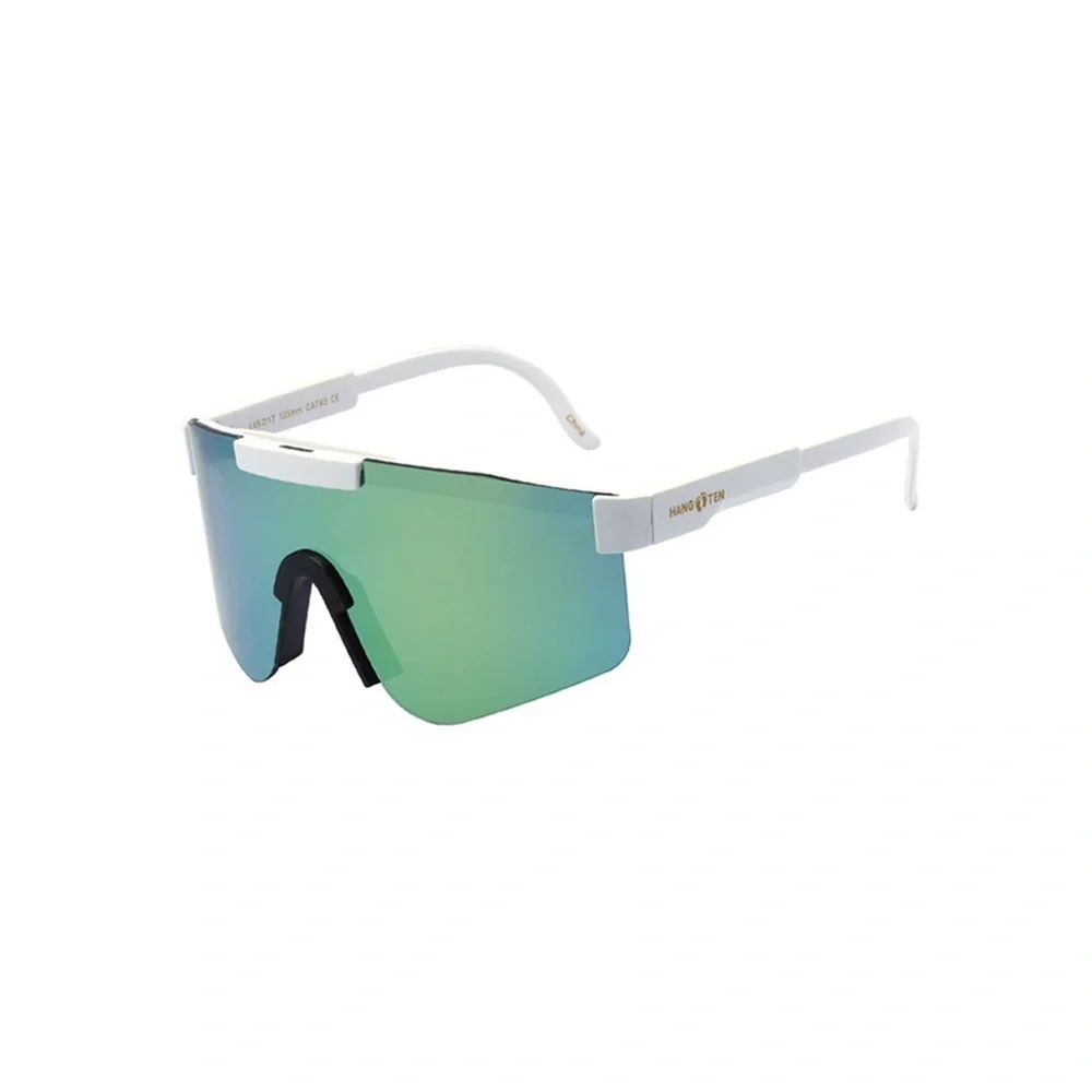 Hang Ten Kids Sunglasses with Green Lens and White Frame